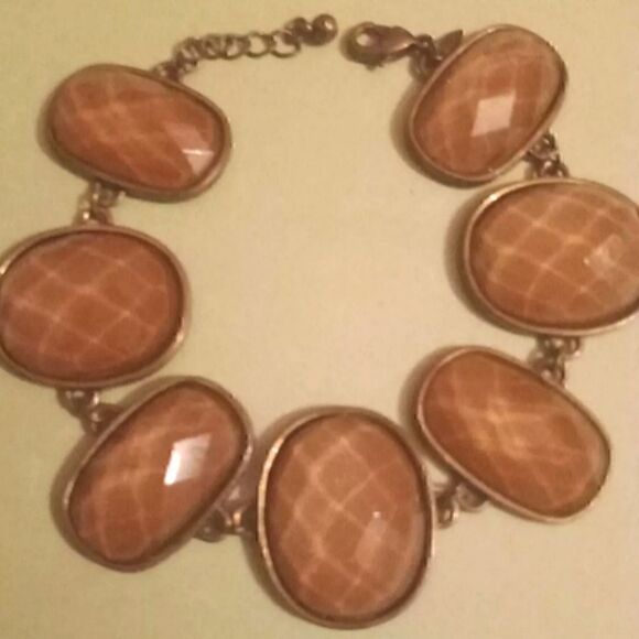 Avon Vintage Signed, Rare Belleville By Abe Mazer. Faceted Butterscotch Bracelet - Picture 3 of 3